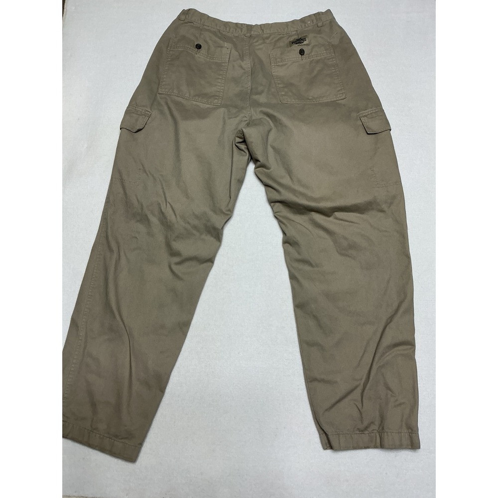 Lee Dungarees Mens Flannel Lined Cargo Pants Khaki Tan Plaid 36x32 RN34783 - Picture 2 of 8